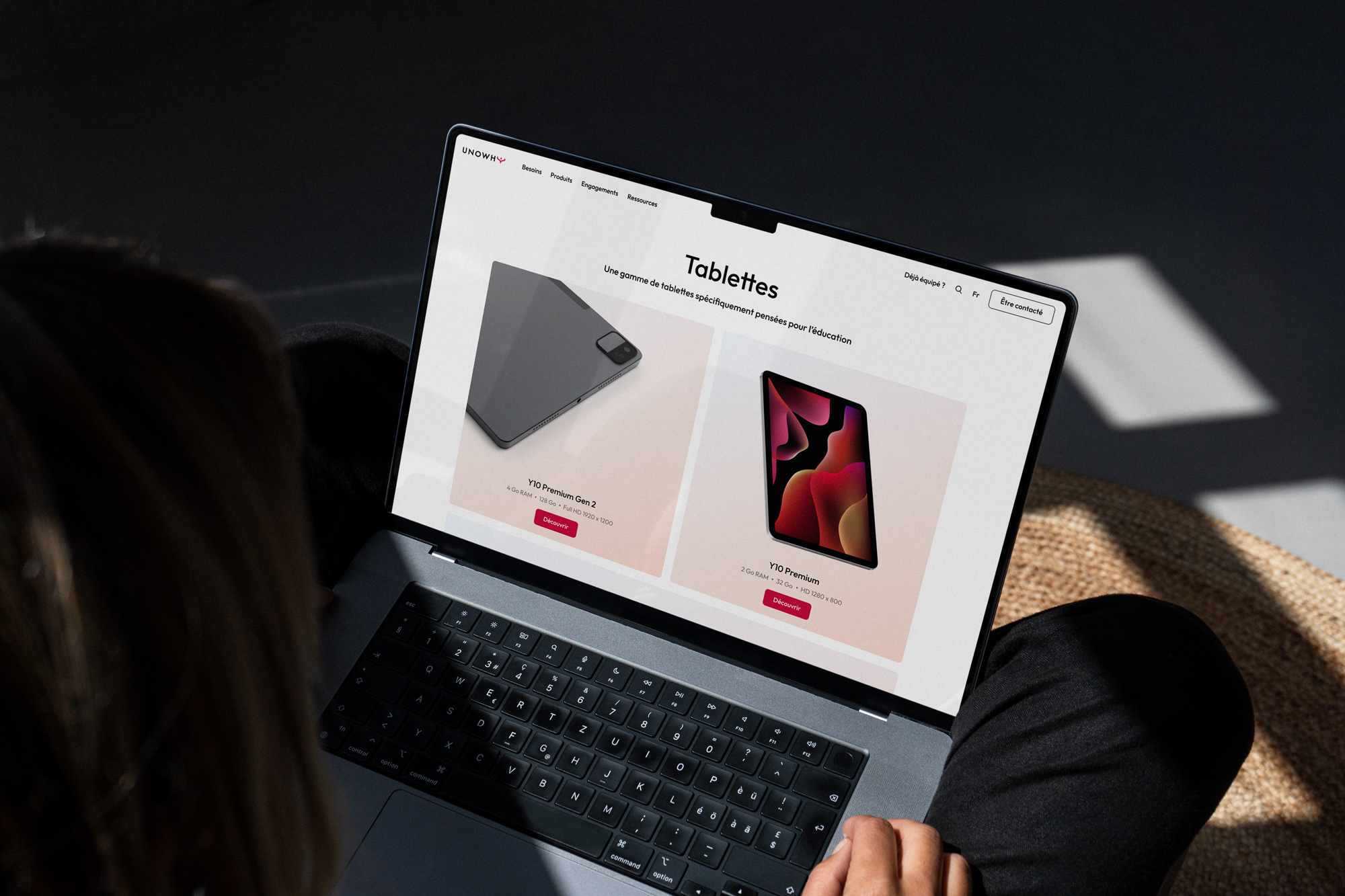 Page d'accueil desktop du site Unowhy conçu par Danka