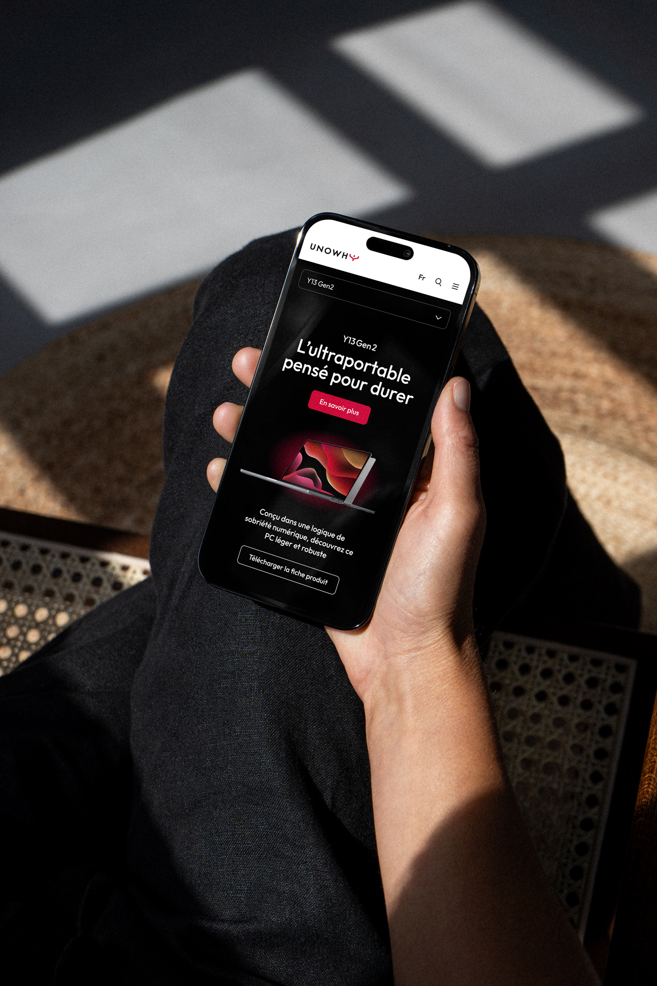 Page produits en mobile du site Unowhy conçu par Danka